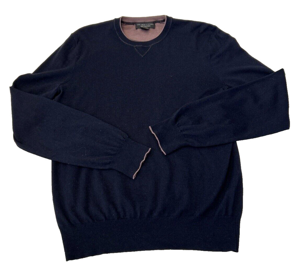 The Men's Store Bloomingdale's Wool/Cashmere Crewneck Sweater Size M Navy